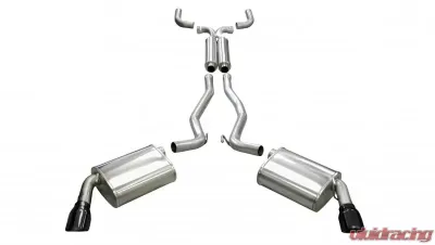 CORSA Performance 2.5" Catback Exhaust Dual Rear Exit w/Single 4.0" Black PVD Pro-Series Tips Chevrolet Camaro SS Coupe without GFX 2010-2015 - 14952BLK