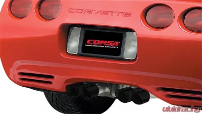 CORSA Performance 2.5" Axleback Exhaust Dual Rear Exit with Twin 4.0" Black PVD Pro-Series Tips Chevrolet Corvette C5 1997-2004 - 14961BLK