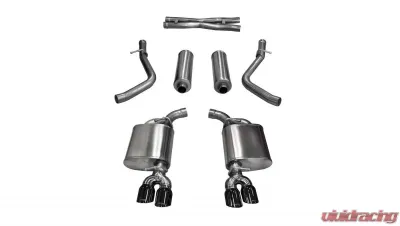 CORSA Performance 2.5" Catback Exhaust Dual Rear Exit w/Twin 3.5" Black PVD Pro-Series Tips Dodge Challenger R/T 2015-2016 - 14985BLK