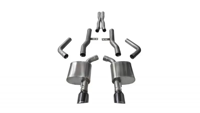 CORSA Performance 2.75" Catback Exhaust Dual Rear Exit w/Single 4.5" Black PVD Pro-Series Tips Dodge Charger R/T | SRT 2015-2019 - 14996BLK