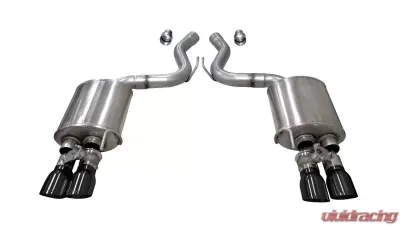 Corsa Performance 3.0" Axleback Exhaust Dual Rear Exit with Twin 4.0" Black PVD Pro-Series Tips Ford Mustang GT Fastback - w/ Valves 2018-2022 - 21002BLK
