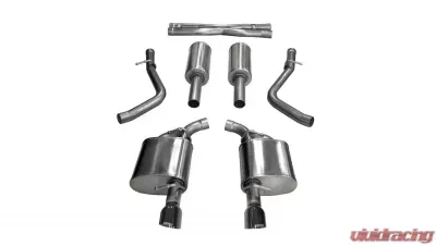CORSA Performance 2.75" Catback Exhaust Dual Rear Exit w/Single 4.5" Black PVD Pro-Series Tips Chrysler 300 C | Dodge Charger R/T 2017-2019 - 21004BLK