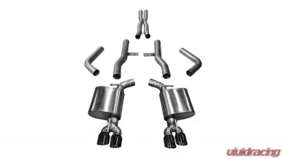 CORSA Performance 2.75" Catback Exhaust Dual Rear Exit w/Twin 3.5" Black PVD Pro-Series Tips Dodge Challenger R/T 2017-2019 - 21006BLK