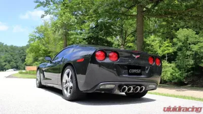 CORSA Performance 2.5" Axleback Exhaust Dual Rear Exit with Twin 4.5" Polished Pro-Series Tips Chevrolet Corvette C6 2005-2008 - 21009