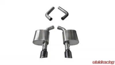 CORSA Performance 2.75" Axleback Exhaust Dual Rear Exit with Single 4.5" Black PVD Pro-Series Tips Chrysler 300 C | Dodge Charger 2015-2019 - 21019BLK