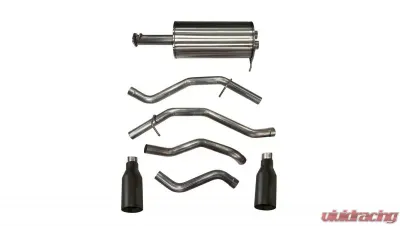 CORSA Performance 3.0" Catback Exhaust Dual Rear Exit w/Single 5.0" Black Cerakote Straight Cut Tip Ram 1500 2019 - 21035BPC