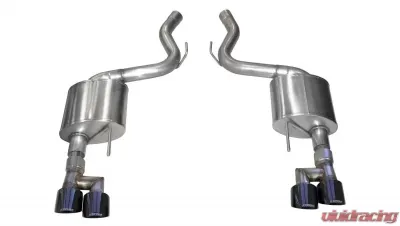 Corsa Performance 3.0" Axleback Exhaust Dual Rear Exit with Twin 4.0" Black PVD Pro-Series Tips Ford Mustang GT Fastback - No Valves 2018-2022 - 21039BLK