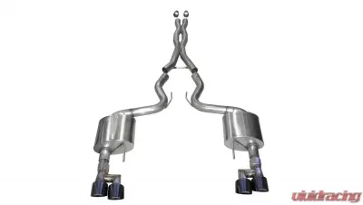 Corsa Performance 3.0" Catback Exhaust Dual Rear Exit w/Twin 4.0" Black PVD Pro-Series Tips Ford Mustang GT Fastback - No Valves 2018-2022 - 21040BLK