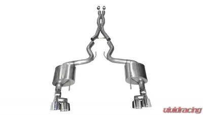 Corsa Performance 3.0" Catback Exhaust Dual Rear Exit w/Twin 4.0" Polished Pro-Series Tips Ford Mustang GT Fastback - No Valves 2018-2022 - 21042