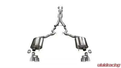 Corsa Performance 3.0" Catback Exhaust Dual Rear Exit w/Twin 4.0" Polished Pro-Series Tips Ford Mustang GT Convertible - No Valves 2018-2022 - 21048