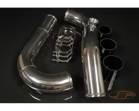 JM Fabrications 3 Inch Upper Intercooler Pipe Kit For JMF Billet Drag/Magnus Cast Intake Manifold Hks Bov Flange Mitsubishi Evolution 7 | 8 | 9 2001-2007 Black Couplers JMF Style Fmic