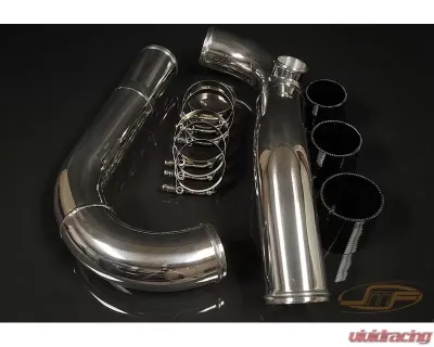 JM Fabrications 3 Inch Upper Intercooler Pipe Kit For Stock Intake Manifold Hks Bov Flange Mitsubishi Evolution 7 | 8 | 9 2001-2007 Black Couplers JMF Style Fmic - EVO-UICP-03-HKS-BLK-JMF