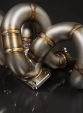 JM Fabrications Bottom Mount Open T3 Tubular Exhaust Manifold Tial 38MM MVS Wastegate Flange Mitsubishi Evolution 7 | 8 | 9 2001-2007                                     - EVO-EXMANI-02-MVS - Image 2