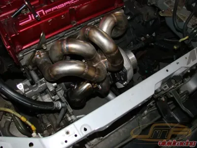 JM Fabrications Bottom Mount Open T3 Tubular Exhaust Manifold Tial 38MM MVS Wastegate Flange Mitsubishi Evolution 7 | 8 | 9 2001-2007 - EVO-EXMANI-02-MVS
