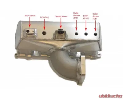 JM Fabrications Sheetmetal Intake Manifold Stock TB Flange Mazda Speed 3/6 Oem Map Sensor Mount - MZS-INTA-00-STK-MAP