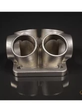 JM Fabrications Divided T4 304 Stainless Steel Cast Merge Collector Dual Wastegate Ports                                     - UN-DIVT4CLCTR-00 - Image 3