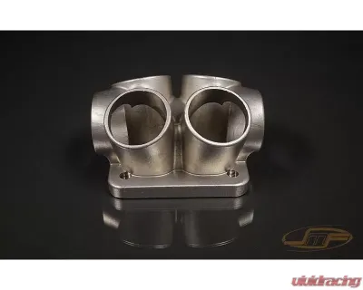 JM Fabrications Divided T4 304 Stainless Steel Cast Merge Collector Dual Wastegate Ports - UN-DIVT4CLCTR-00