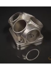 JM Fabrications Divided T4 304 Stainless Steel Cast Merge Collector Dual Wastegate Ports                                     - UN-DIVT4CLCTR-00 - Image 2
