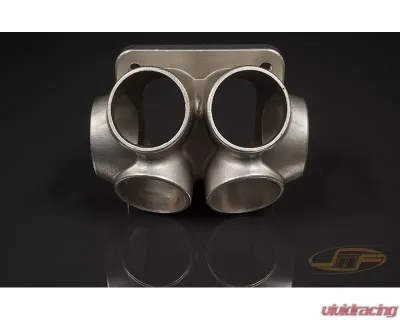 JM Fabrications Divided T4 304 Stainless Steel Cast Merge Collector Dual Wastegate Ports - UN-DIVT4CLCTR-00