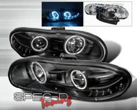 Spec-D V1 Black Halo LED Projector Headlights Chevy Camaro 1998-2002