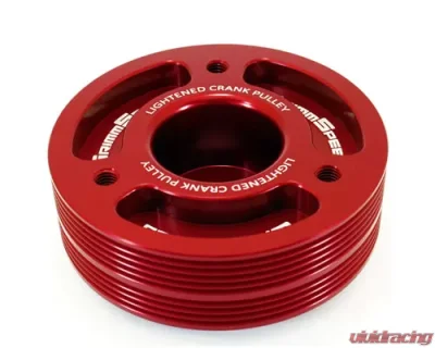 GrimmSpeed Red Lightweight Crank Pulley Subaru WRX 2006-2021 - 095015R