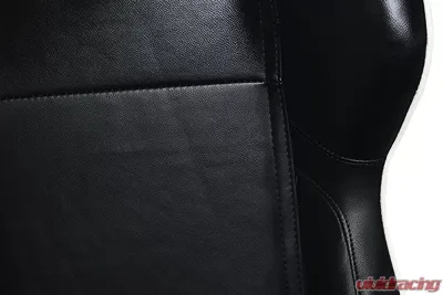 Cipher Auto Black w/ White Piping Synthetic Leather Racing Seats - Pair - CPA1031PBK-W