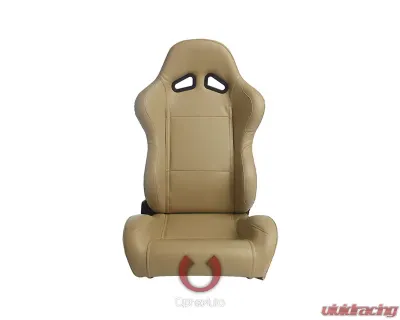 Cipher Auto Beige Synthetic Leather Racing Seats - Pair - CPA1001PBG