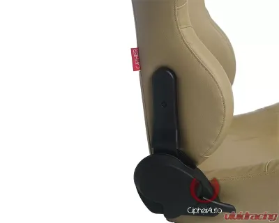 Cipher Auto Beige Synthetic Leather Racing Seats - Pair - CPA1001PBG
