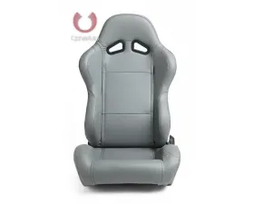 Cipher Auto Gray Synthetic Leather Racing Seats - Pair