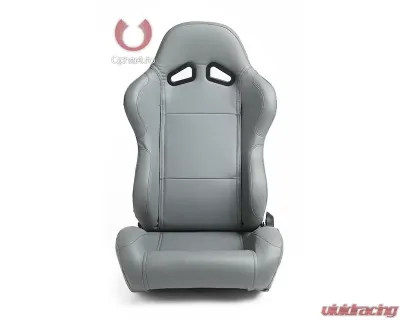 Cipher Auto Gray Synthetic Leather Racing Seats - Pair - CPA1001PGY