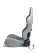 Cipher Auto Gray Synthetic Leather Racing Seats - Pair                                     - CPA1001PGY - Image 4