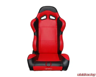 Cipher Auto Black|Red Full Carbon Fiber Racing Seats - Pair - CPA1003CFBKRD