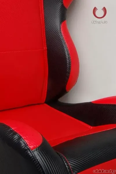 Cipher Auto Black|Red Full Carbon Fiber Racing Seats - Pair - CPA1003CFBKRD