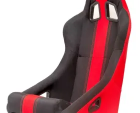 Cipher Auto Racing Seat Fabric Full Bucket All Black with Red Stripe