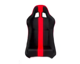 Cipher Auto Black w/ Red Stripe Cloth Full Bucket Racing Seats - Single