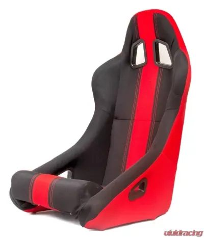 Cipher Auto Black w/ Red Stripe Cloth Full Bucket Racing Seats - Single - CPA1005FBK-RD