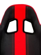 Cipher Auto Black w/ Red Stripe Cloth Full Bucket Racing Seats - Single                                     - CPA1005FBK-RD - Image 3