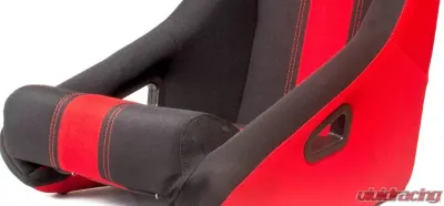 Cipher Auto Black w/ Red Stripe Cloth Full Bucket Racing Seats - Single - CPA1005FBK-RD