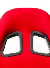 Cipher Auto Black w/ Red Stripe Cloth Full Bucket Racing Seats - Single                                     - CPA1005FBK-RD - Image 7