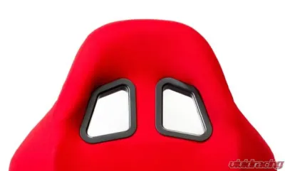 Cipher Auto Black w/ Red Stripe Cloth Full Bucket Racing Seats - Single - CPA1005FBK-RD