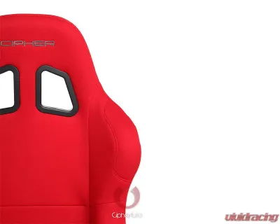 Cipher Auto Red Cloth Full Bucket Non Reclineable Racing Seats - Single - CPA1005FRD(SINGLE)