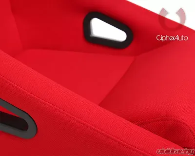Cipher Auto Red Cloth Full Bucket Non Reclineable Racing Seats - Single - CPA1005FRD(SINGLE)