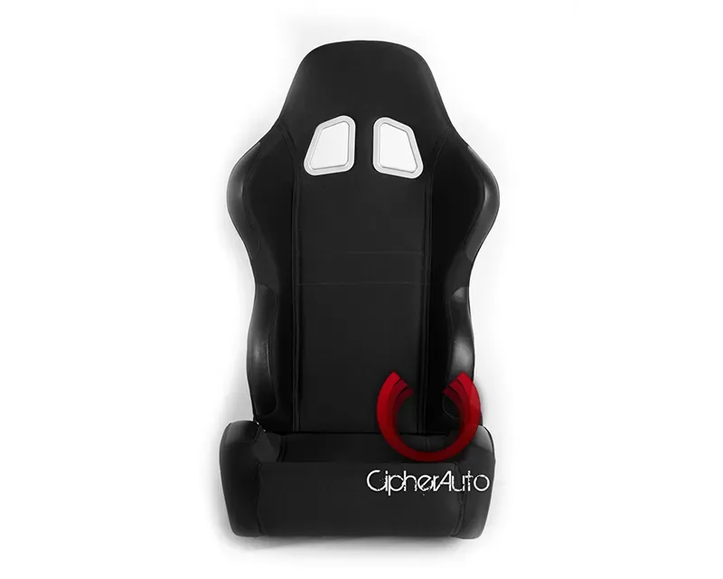 Cipher Auto Black Cloth Racing Seats - Pair - CPA1007FBK