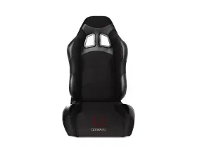Cipher Auto Wide Version|Black Premium Cloth w/ Carbon Fabric Patch Racing Seats - Pair