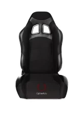 Cipher Auto Wide Version|Black Premium Cloth w/ Carbon Fabric Patch Racing Seats - Pair                                     - CPA1007FBKWV - Image 7