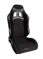 Cipher Auto Wide Version|Black Premium Cloth w/ Carbon Fabric Patch Racing Seats - Pair                                     - CPA1007FBKWV - Image 2