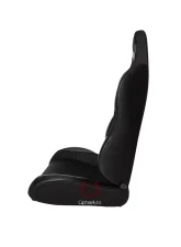 Cipher Auto Wide Version|Black Premium Cloth w/ Carbon Fabric Patch Racing Seats - Pair                                     - CPA1007FBKWV - Image 4