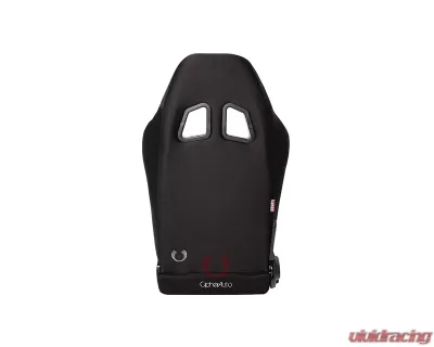 Cipher Auto Wide Version|Black Premium Cloth w/ Carbon Fabric Patch Racing Seats - Pair - CPA1007FBKWV