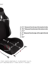 Cipher Auto Wide Version|Black Premium Cloth w/ Carbon Fabric Patch Racing Seats - Pair                                     - CPA1007FBKWV - Image 7
