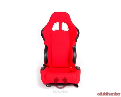 Cipher Auto Red Cloth Racing Seats - Pair - CPA1007FRD